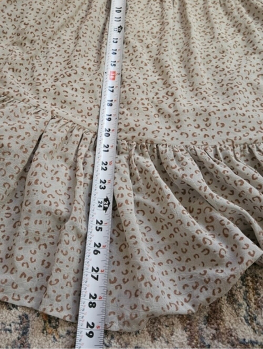 Entro Boho Animal Leopard Print Tiered Babydoll Mini Sundress M - Picture 12 of 12